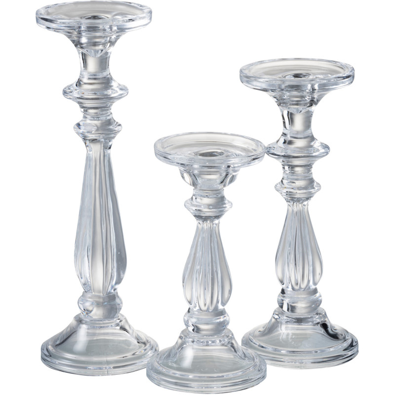 Bougeoir design sur pied XL Hauteur 30 cm en Verre Transparent Tibo - 3