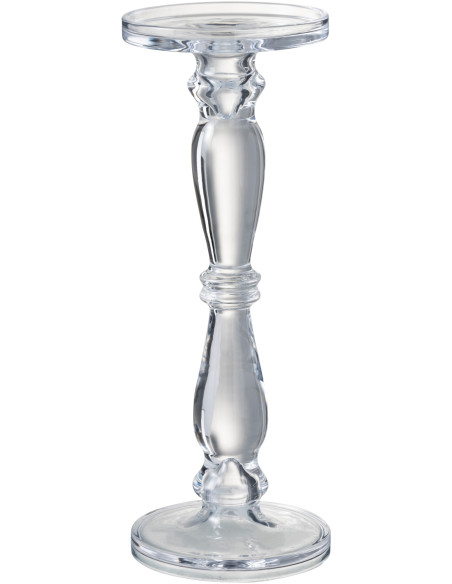 Bougeoir design sur pied XL Hauteur 35 cm en Verre Transparent Leti - 1