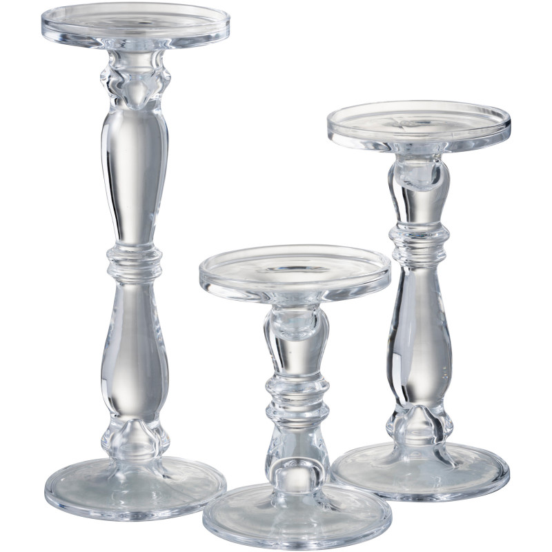 Bougeoir design sur pied XL Hauteur 35 cm en Verre Transparent Leti - 2