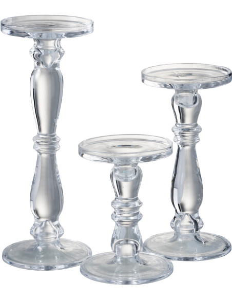 Bougeoir design sur pied XL Hauteur 35 cm en Verre Transparent Leti - 2