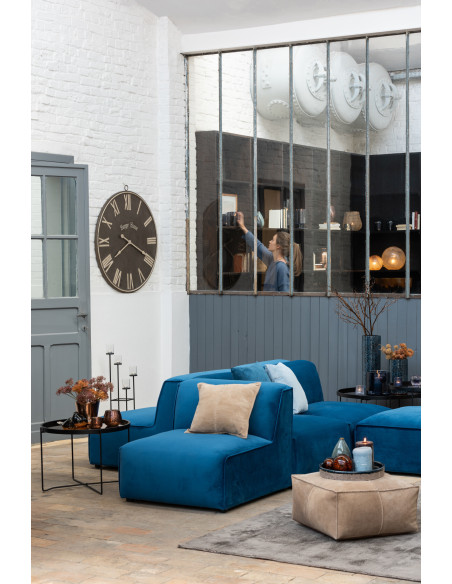 Photophore design sur pied XL 4 branches Hauteur 77 cm en Métal Noir Verre Transparent Lorian - 2