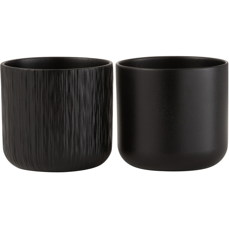 Cache-pot en Céramique Noir Gen Diamètre 13 cm (Lot de 2) - 1