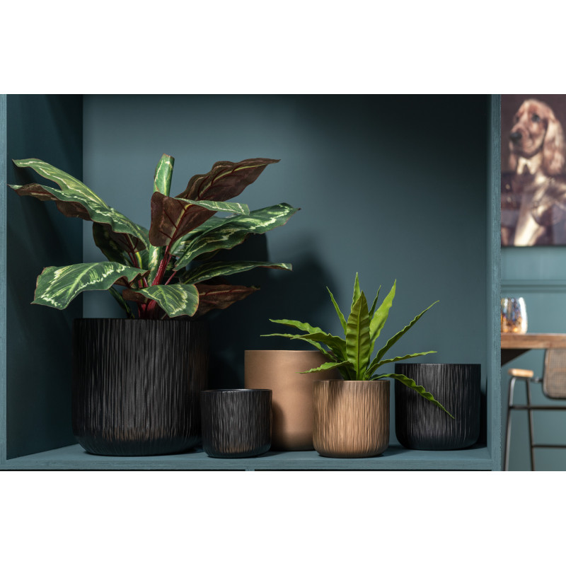 Cache-pot en Céramique Noir Gen Diamètre 20 cm (Lot de 2) - 2