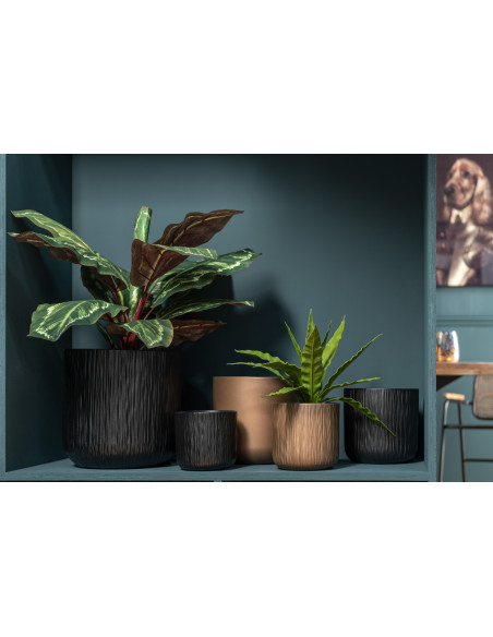 Cache-pot en Céramique Noir Gen Diamètre 20 cm (Lot de 2) - 2