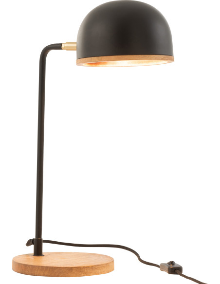 Lampe à poser Évi en Métal Noir Bois Naturel - 3