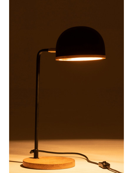 Lampe à poser Évi en Métal Noir Bois Naturel - 4