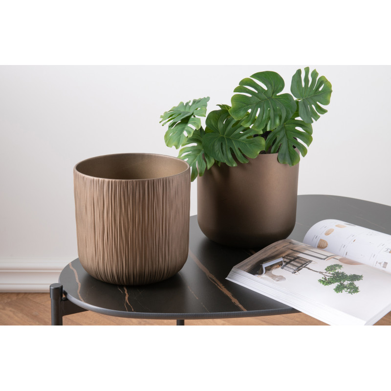 Cache-pot en Céramique Cuivré Gen Diamètre 20 cm (Lot de 2) - 2