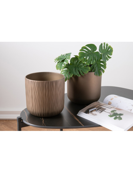 Cache-pot en Céramique Cuivré Gen Diamètre 20 cm (Lot de 2) - 2