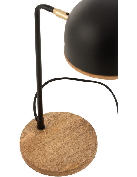Lampe à poser Évi en Métal Noir Bois Naturel - 5
