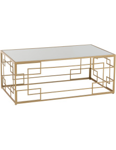 Table basse Rectangulaire Rami en Métal Doré Verre - 1