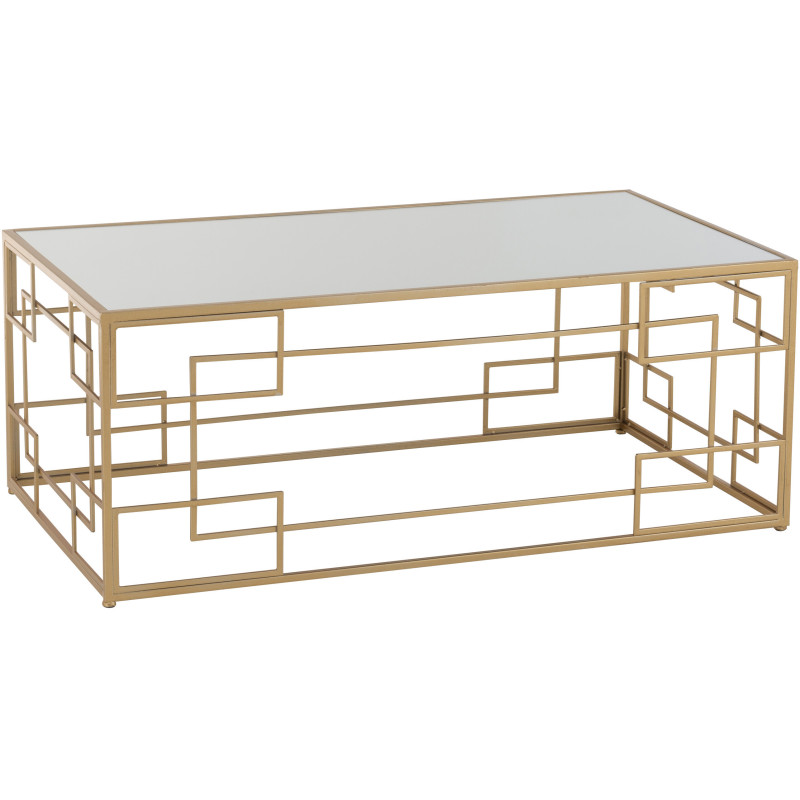Table basse Rectangulaire Rami en Métal Doré Verre - 1