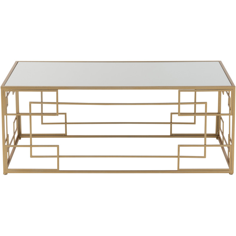 Table basse Rectangulaire Rami en Métal Doré Verre - 2