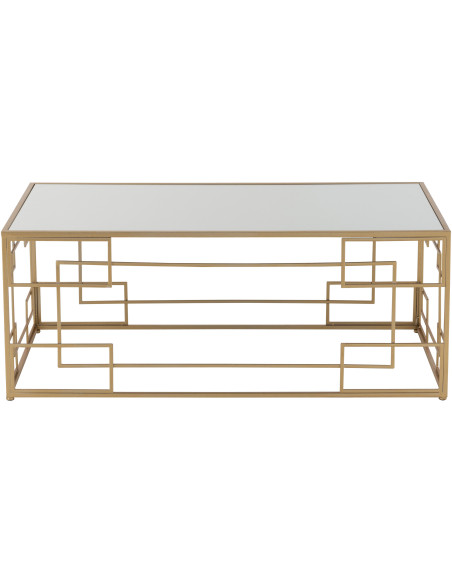 Table basse Rectangulaire Rami en Métal Doré Verre - 2