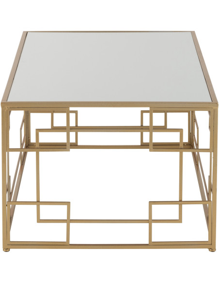 Table basse Rectangulaire Rami en Métal Doré Verre - 3