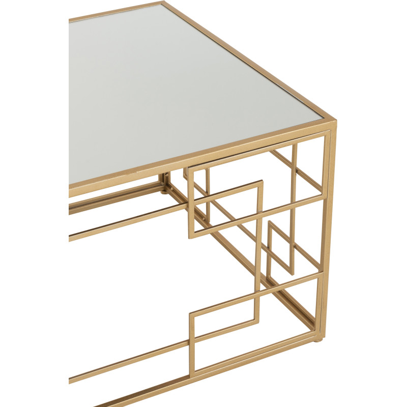 Table basse Rectangulaire Rami en Métal Doré Verre - 5