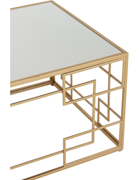 Table basse Rectangulaire Rami en Métal Doré Verre - 5