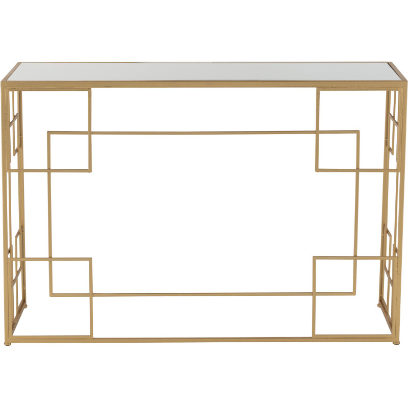 Console Rectangulaire Rami en Métal Doré Verre - 2