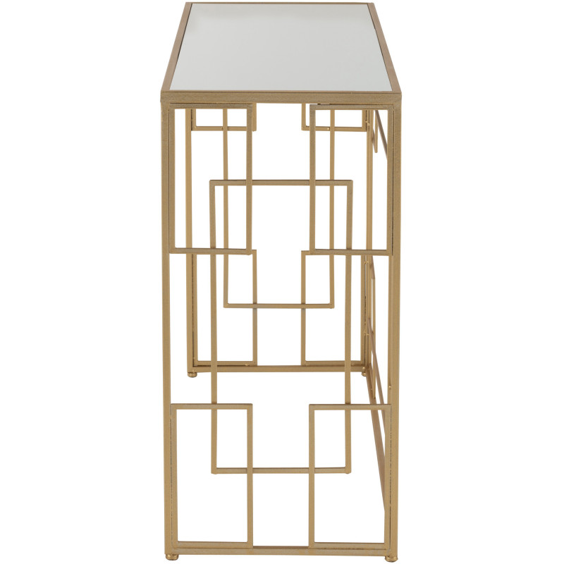 Console Rectangulaire Rami en Métal Doré Verre - 3