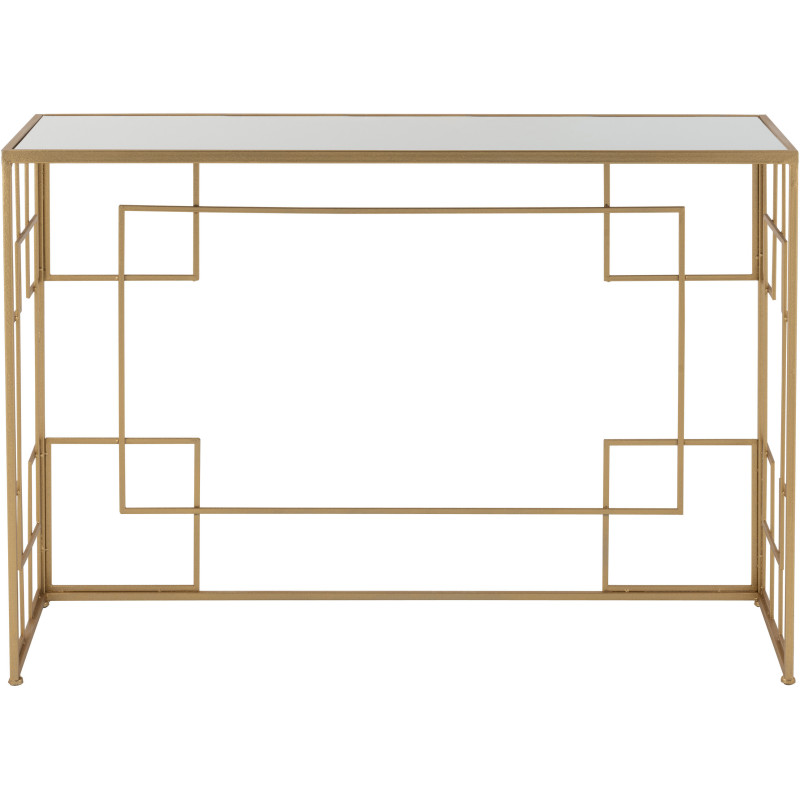 Console Rectangulaire Rami en Métal Doré Verre - 4