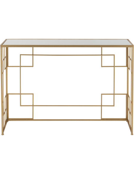 Console Rectangulaire Rami en Métal Doré Verre - 4