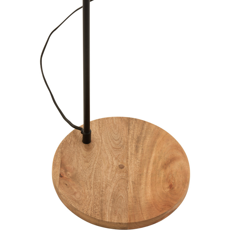 Lampadaire sur pied Évi en Métal Noir Bois Naturel - 5