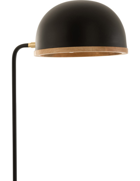 Lampadaire sur pied Évi en Métal Noir Bois Naturel - 6