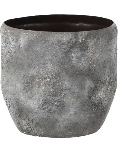 Cache-pot en Métal Gris Doji Diamètre 39 cm Effet rugueux - 1