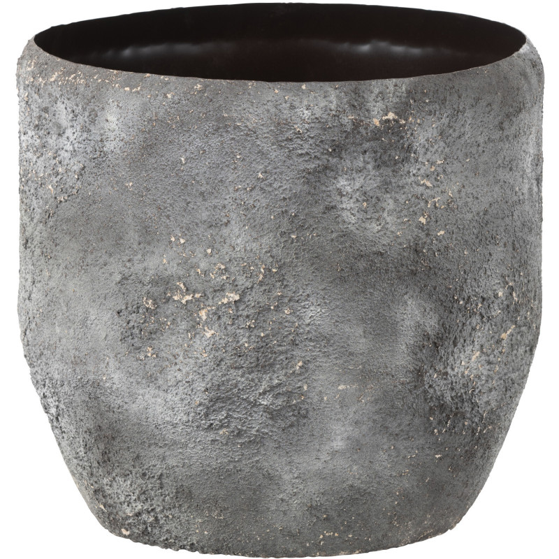 Cache-pot en Métal Gris Doji Diamètre 39 cm Effet rugueux - 1