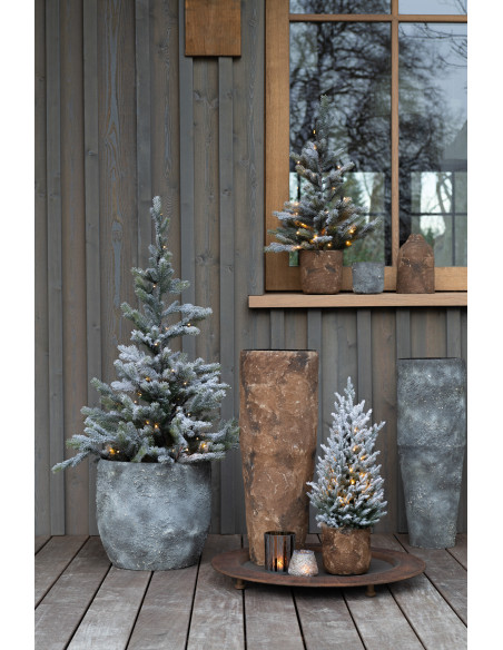 Cache-pot en Métal Gris Doji Diamètre 39 cm Effet rugueux - 2