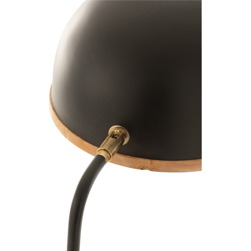 Lampadaire sur pied Évi en Métal Noir Bois Naturel - 8