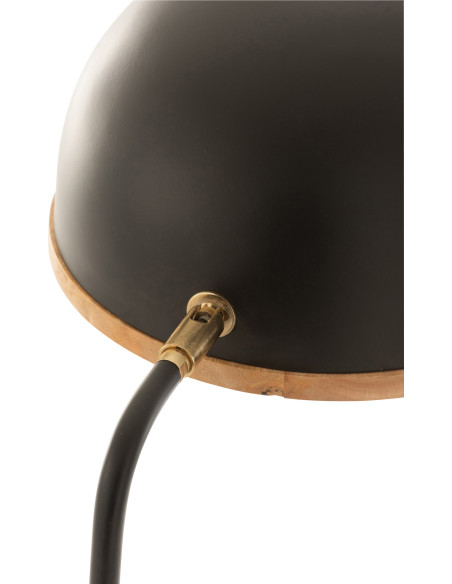 Lampadaire sur pied Évi en Métal Noir Bois Naturel - 8
