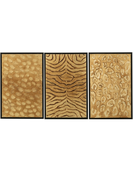 Toile imprimée et peinte Rectangulaire Motif Animal Animalis 35x50 (Lot de 3) J-Line - 1