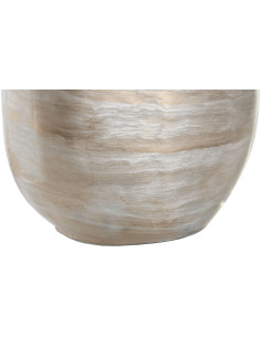 Vase moderne Bouchon spirale Bouteille XL Hauteur 55 cm en Verre Beige Noir Métal Doré Phlox - 1 2