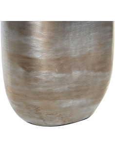 Vase moderne Bouchon spirale Bouteille XL Hauteur 47 cm en Verre Beige Noir Métal Doré Phlox - 1 2