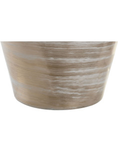 Vase moderne Rond XL Hauteur 52 cm en Verre Beige Noir Métal Doré Hibisc - 1 2