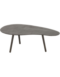 Table basse Ovale Drop en Aluminium Noir - 1