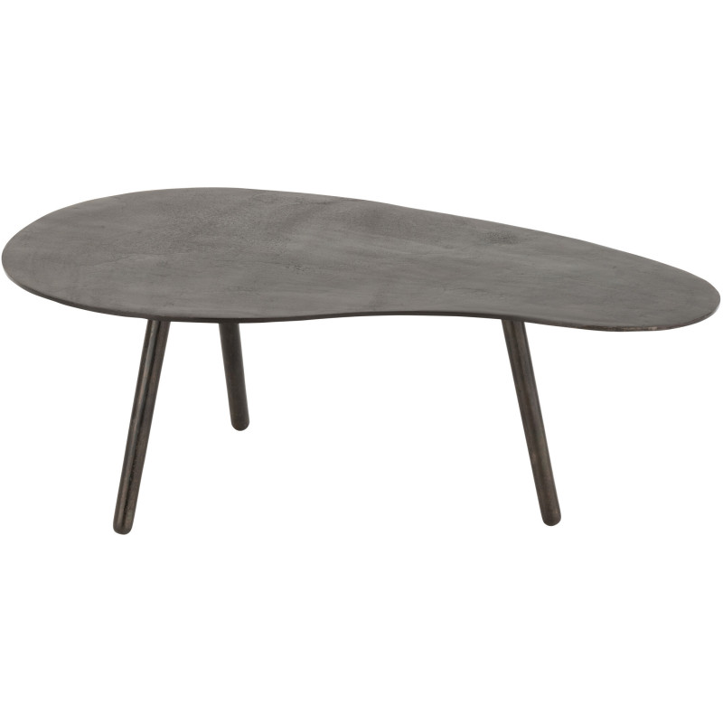 Table basse Ovale Drop en Aluminium Noir - 1