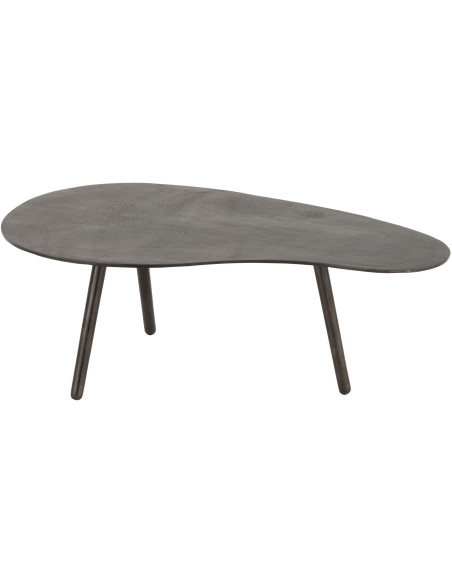 Table basse Ovale Drop en Aluminium Noir - 1