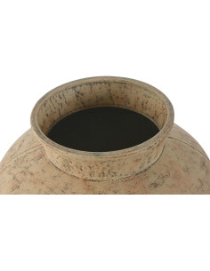 Vase style antique Rond XL Hauteur 38 cm en Métal Beige Vieilli Anthur - 1 2