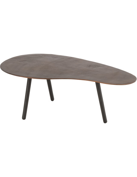 Table basse Ovale Drop en Aluminium Marron - 1