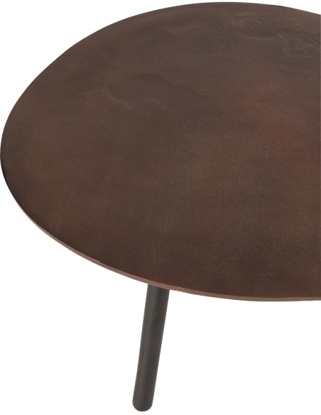 Table basse Ovale Drop en Aluminium Marron - 3