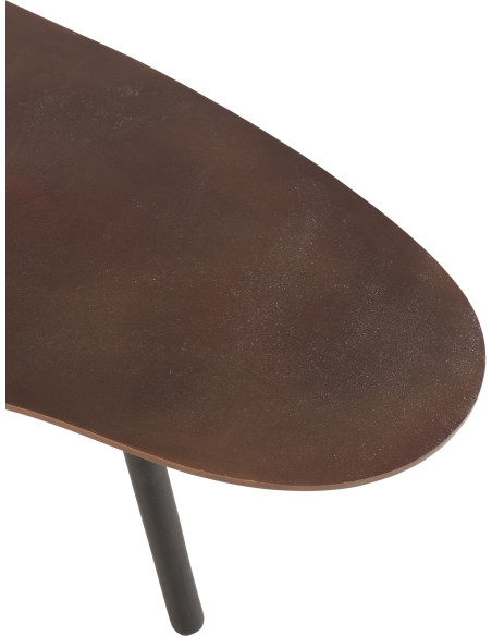 Table basse Ovale Drop en Aluminium Marron - 4