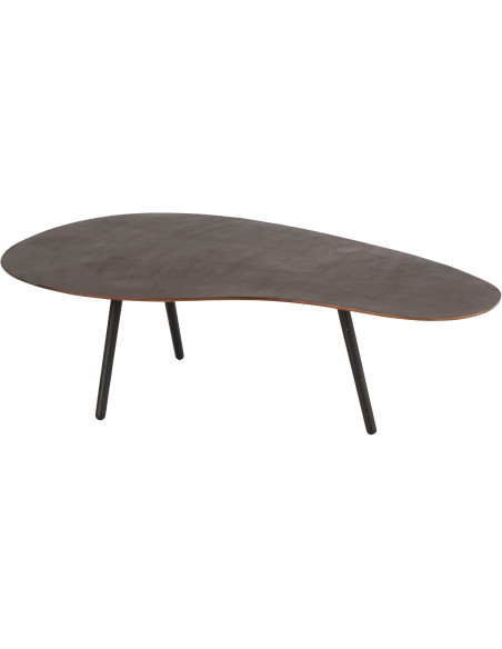Grande Table basse Ovale Drop en Aluminium Marron - 1