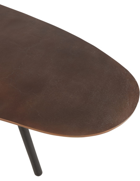 Grande Table basse Ovale Drop en Aluminium Marron - 4