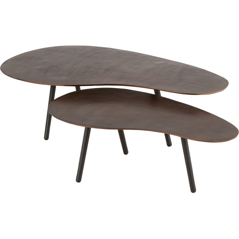 Grande Table basse Ovale Drop en Aluminium Marron - 5