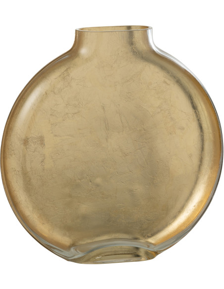 Vase Rond Miki Hauteur 25 cm en Verre Doré - 1