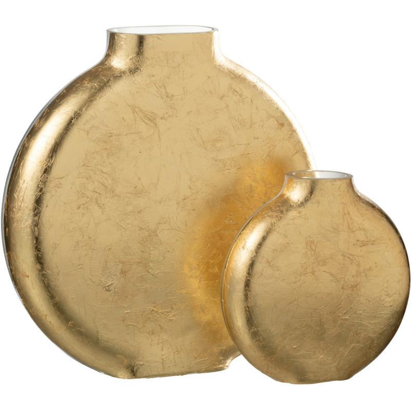 Vase Rond Miki Hauteur 25 cm en Verre Doré - 4