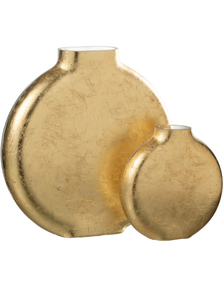 Vase Rond Miki Hauteur 25 cm en Verre Doré - 4