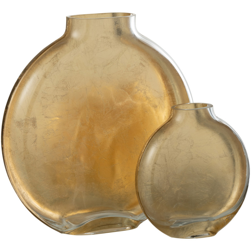 Vase Rond Miki Hauteur 25 cm en Verre Doré - 5