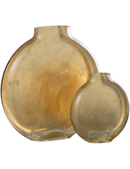 Vase Rond Miki Hauteur 25 cm en Verre Doré - 5